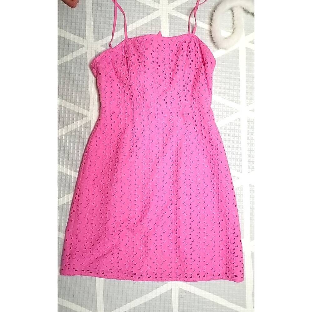 Hot Pink Dress Womens XS Eyelet Lace Clueless Legally Blonde 90s Barbiecore